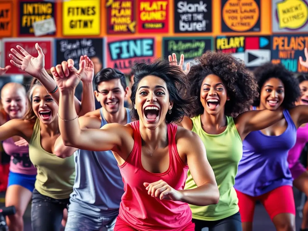 A diverse group of people participating in a group fitness class, highlighting the community aspect of weight loss support.